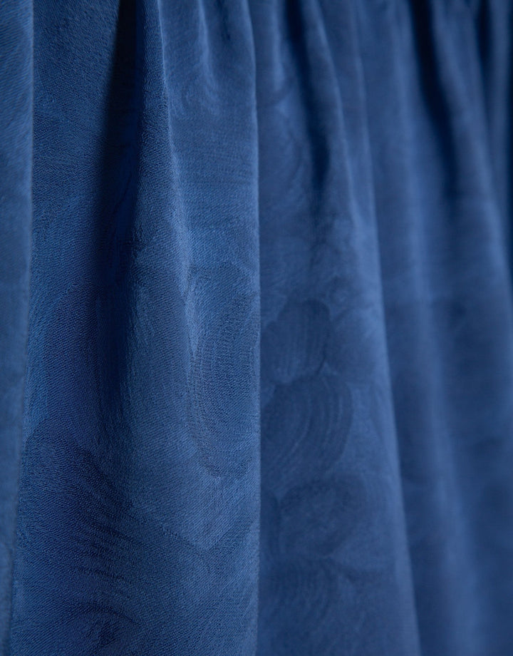 Pants | Deep blue palazzo pants with floral damask by Spanish designer Roberto Verino