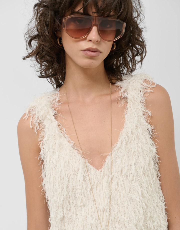 Dresses | Dressy white and silvery sleeveless dress by Spanish designer Roberto Verino