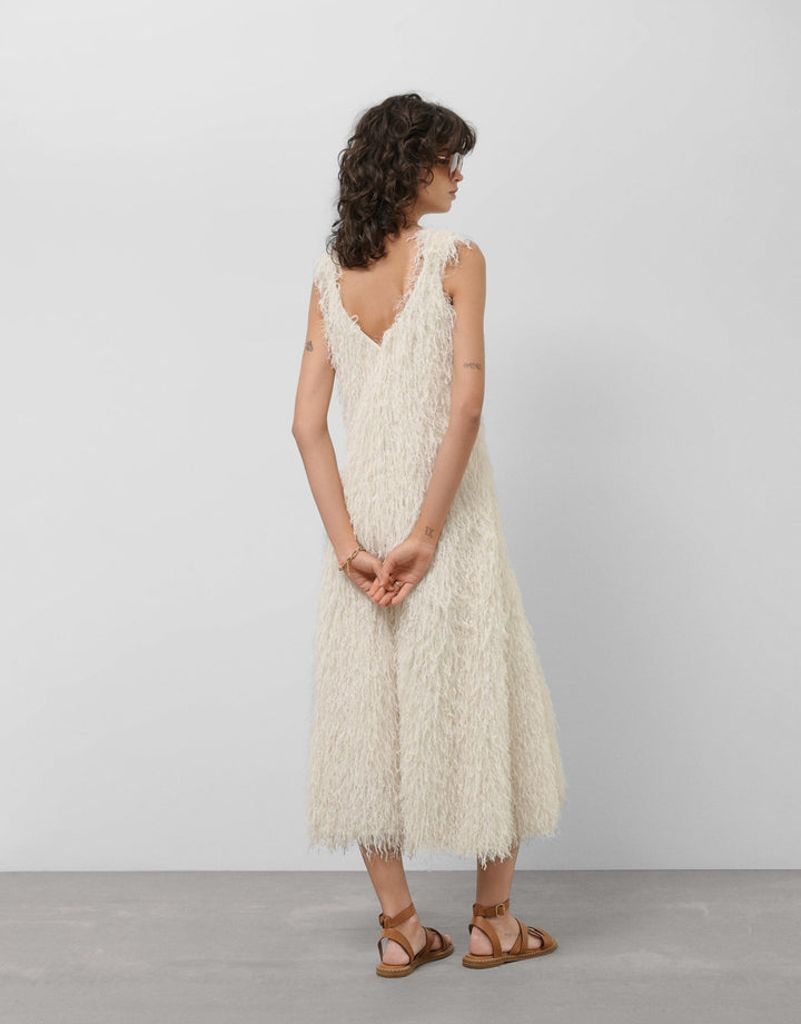 Dresses | Dressy white and silvery sleeveless dress by Spanish designer Roberto Verino