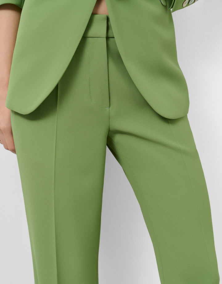 Pants | Green crepe straight trousers by Spanish designer Roberto Verino