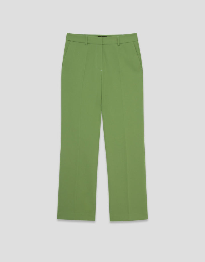 Pants | Green crepe straight trousers by Spanish designer Roberto Verino