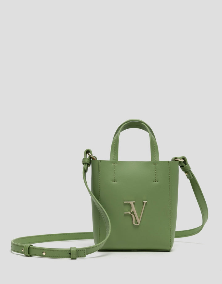 Handbags | Green mini leather Bruna Tote bag by Spanish designer Roberto Verino