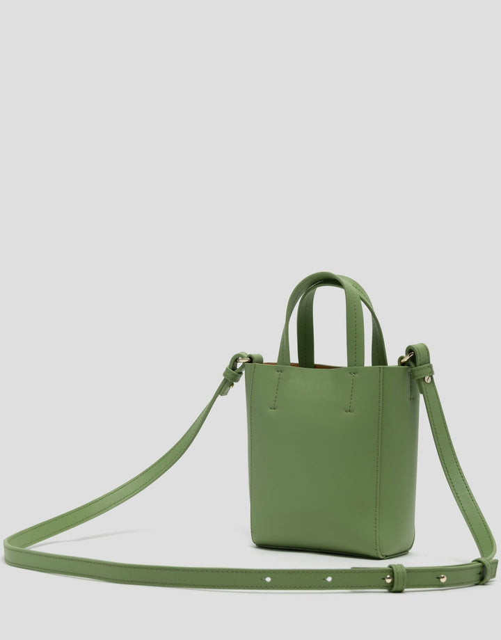 Handbags | Green mini leather Bruna Tote bag by Spanish designer Roberto Verino