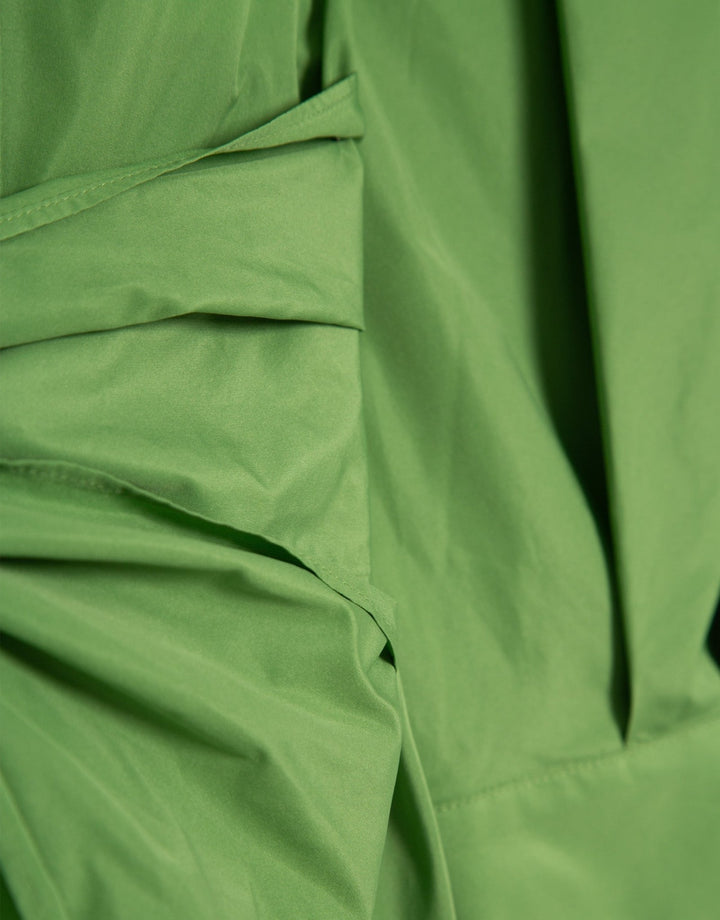 Dresses | Green taffeta long sleeve midi shirt dress by Spanish designer Roberto Verino