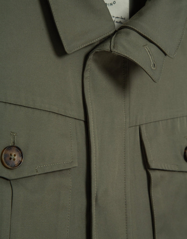 Outerwear | Khaki green four - pocket safari jacket by Spanish designer Roberto Verino