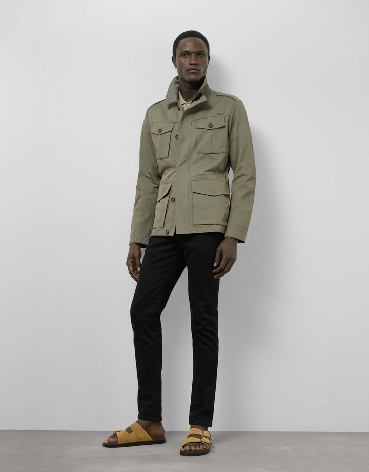Outerwear | Khaki green four - pocket safari jacket by Spanish designer Roberto Verino
