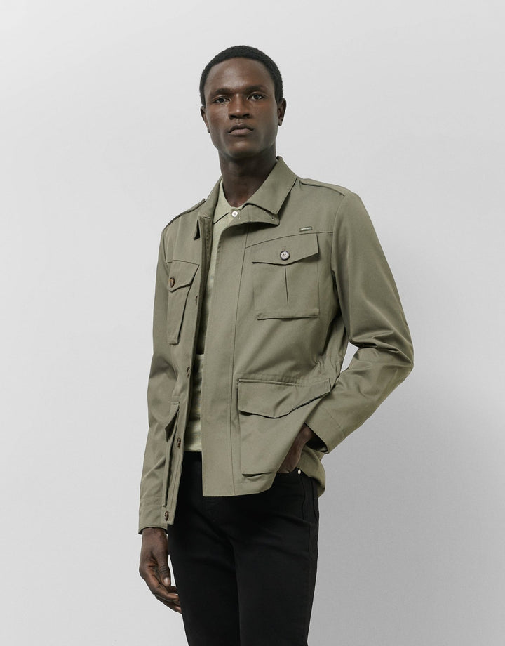 Outerwear | Khaki green four - pocket safari jacket by Spanish designer Roberto Verino