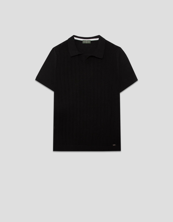 General | Knitted beige linen polo shirt by Spanish designer Roberto Verino