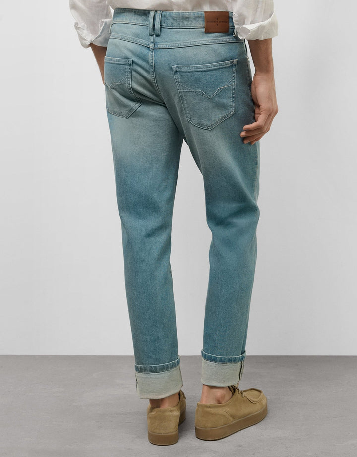 Pants | Light blue stone - washed denim jeans by Spanish designer Roberto Verino