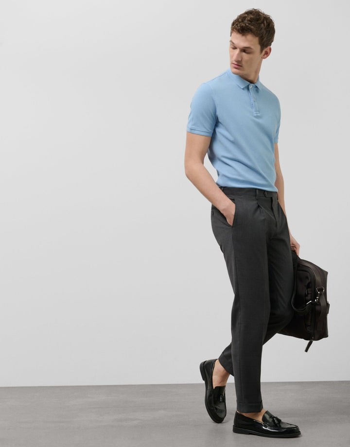 Polo Shirts | Light blue tinted piqué polo by Spanish designer Roberto Verino