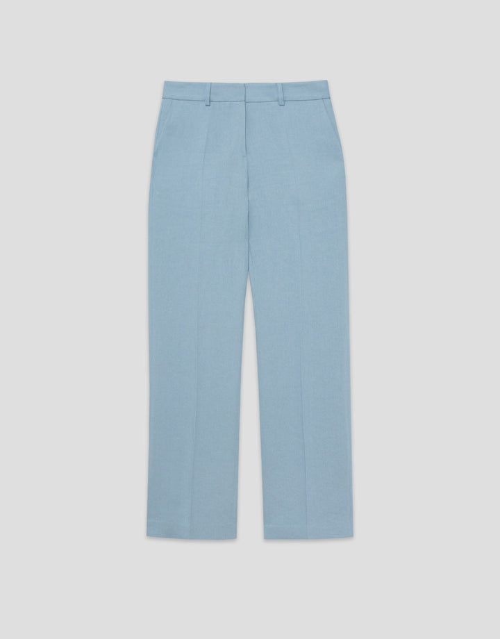 Pants | Light blue viscose linen straight trousers by Spanish designer Roberto Verino