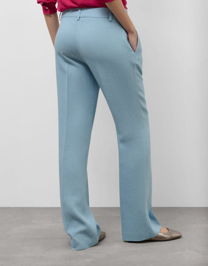 Pants | Light blue viscose linen straight trousers by Spanish designer Roberto Verino