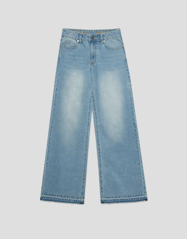 Pants | Light blue wide - leg denim pants by Spanish designer Roberto Verino