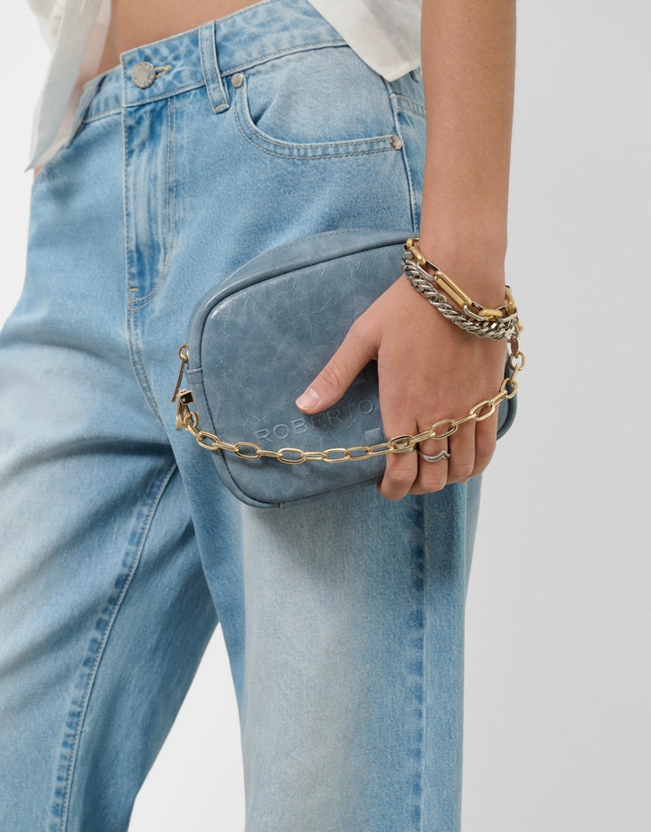 Pants | Light blue wide - leg denim pants by Spanish designer Roberto Verino