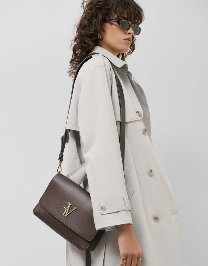 Outwear | Light gray classic long trench coat by Spanish designer Roberto Verino