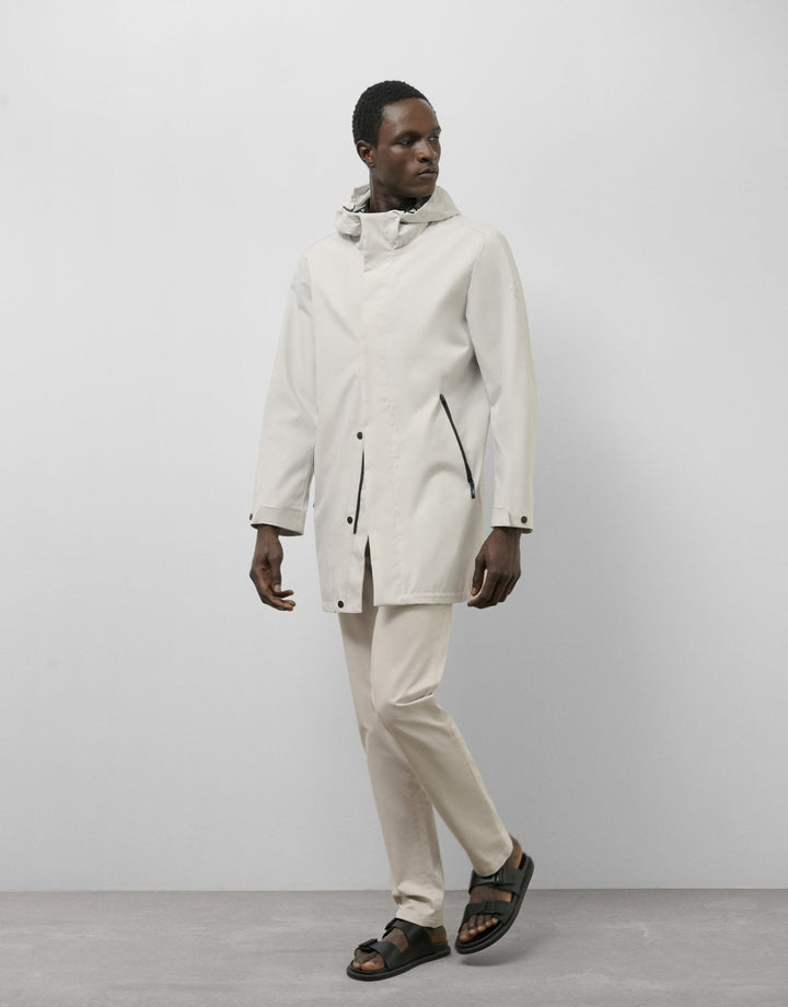 Outerwear | Light gray minimal trench coat by Spanish designer Roberto Verino