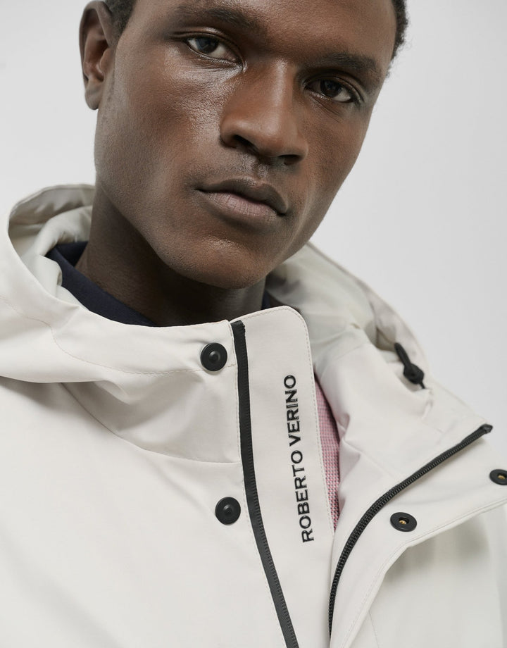 Outerwear | Light gray minimal trench coat by Spanish designer Roberto Verino