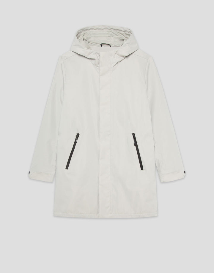 Outerwear | Light gray minimal trench coat by Spanish designer Roberto Verino