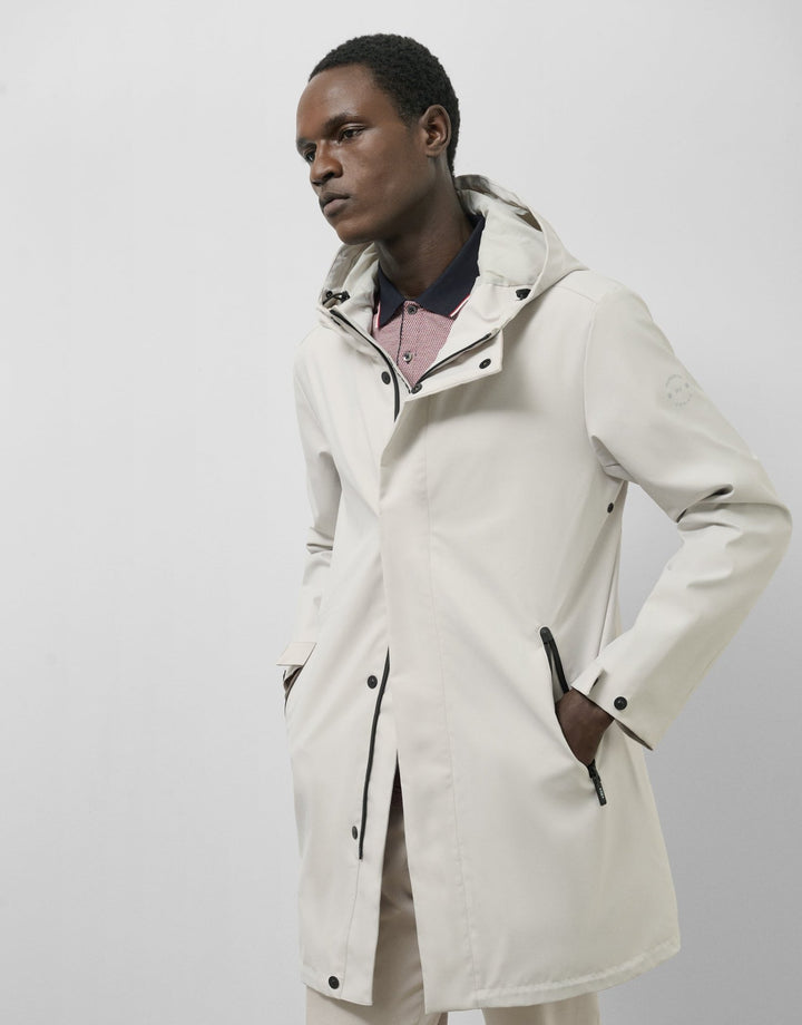 Outerwear | Light gray minimal trench coat by Spanish designer Roberto Verino
