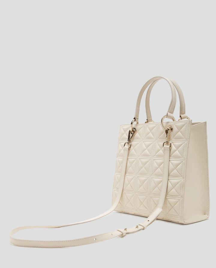Handbags | Linda Maxi Satchel bag in ecru quilted leather by Spanish designer Roberto Verino