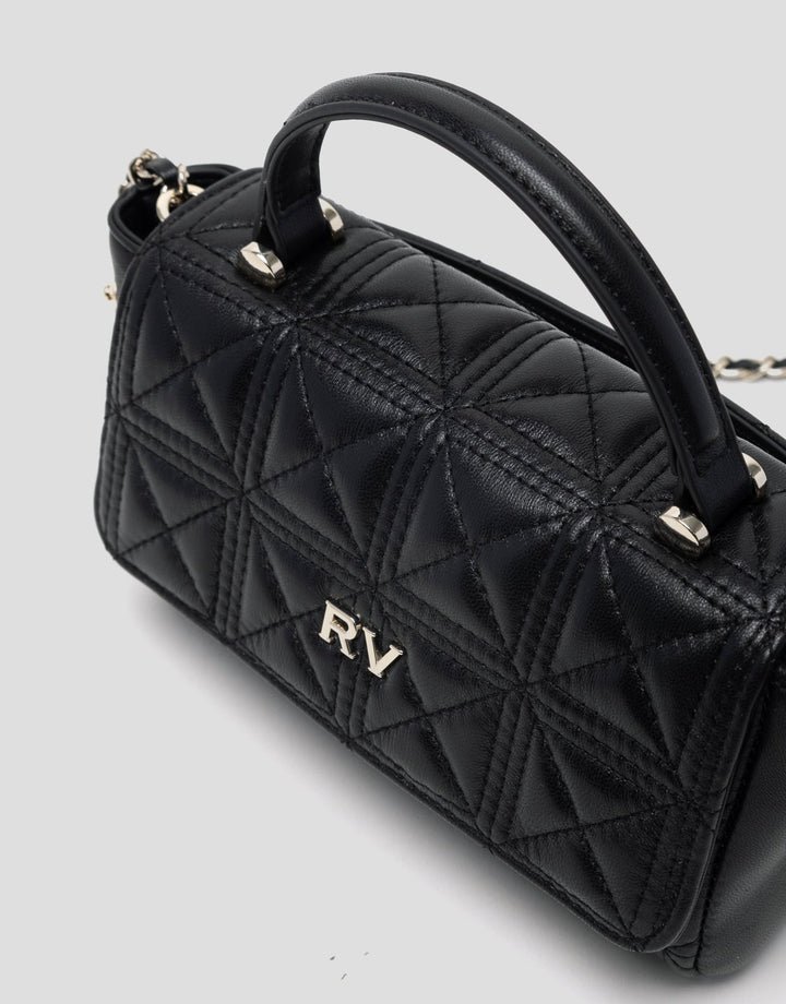 Handbags | Linda Micro black quilted leather bag by Spanish designer Roberto Verino