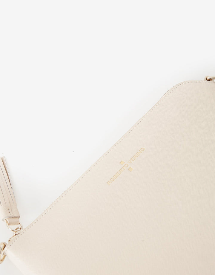 Handbags | Lisa ecru leather clutch bag by Spanish designer Roberto Verino