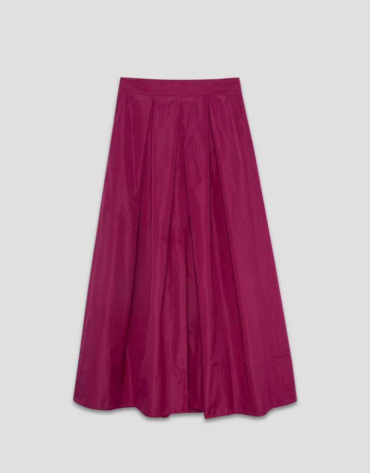Skirts | Long raspberry taffeta skirt with front slit by Spanish designer Roberto Verino