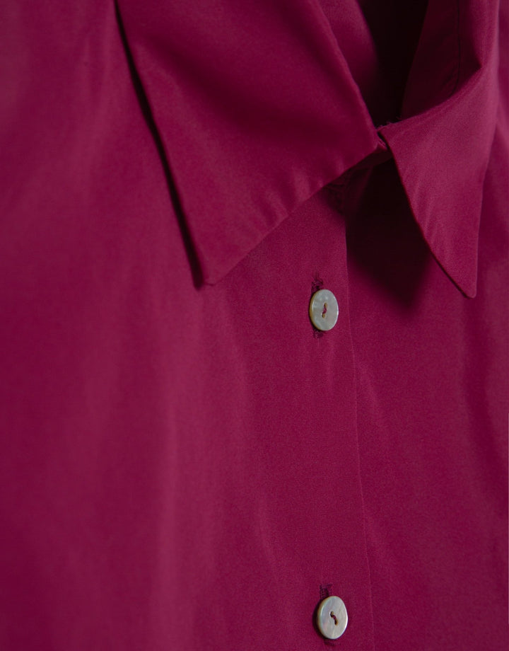 Shirts & Blouses | Long sleeve rapsberry taffeta shirt by Spanish designer Roberto Verino