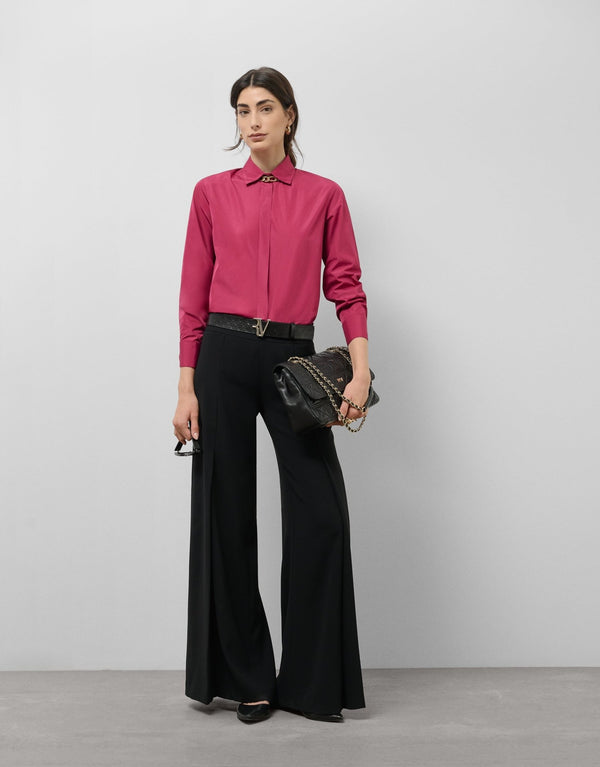 Shirts & Blouses | Long sleeve rapsberry taffeta shirt by Spanish designer Roberto Verino