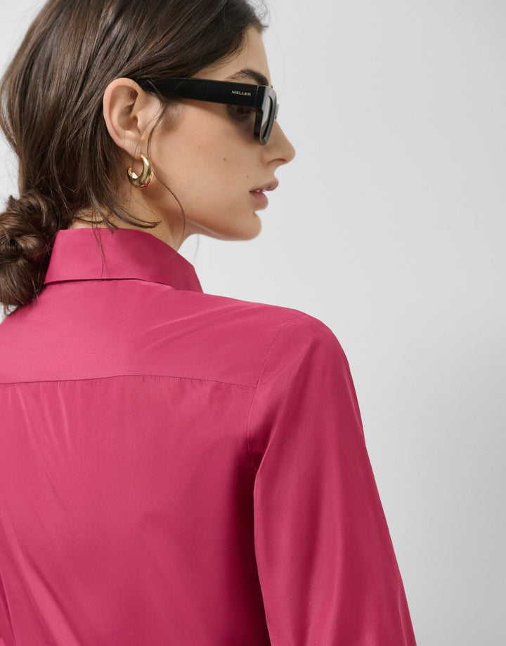 Shirts & Blouses | Long sleeve rapsberry taffeta shirt by Spanish designer Roberto Verino