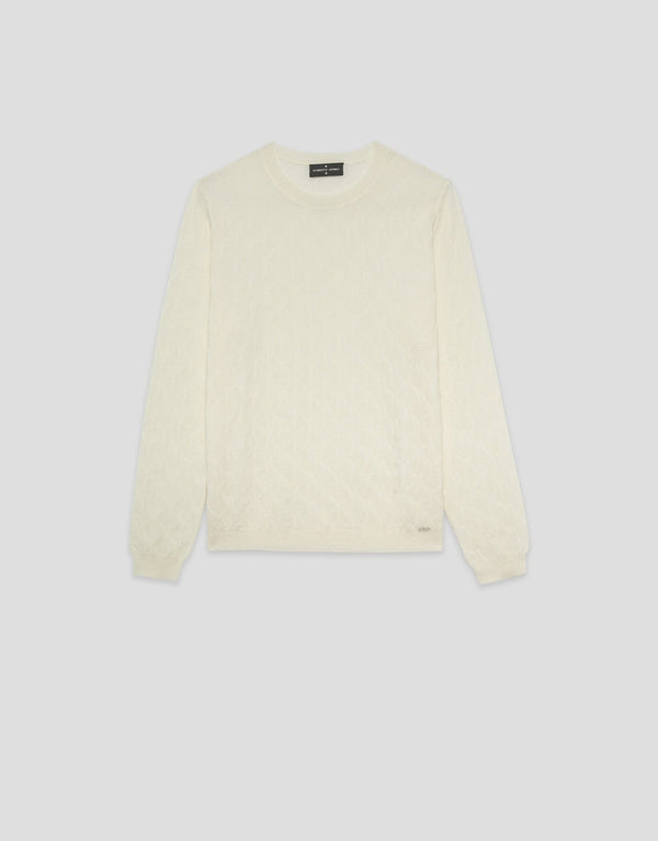 Knitwear | Long - sleeved wool sweater with raw eights by Spanish designer Roberto Verino