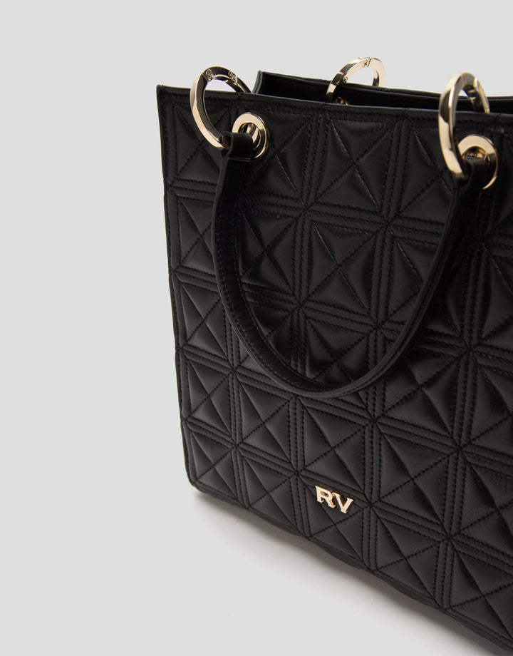 Handbags | Maxi Linda Black Quilted Leather Satchel Bag by Spanish designer Roberto Verino