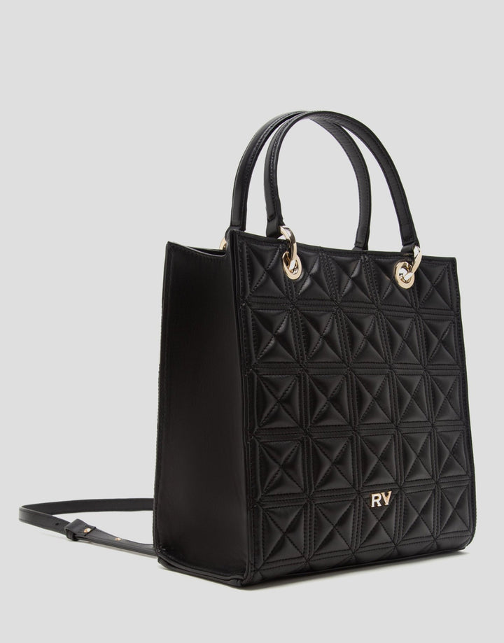 Handbags | Maxi Linda Black Quilted Leather Satchel Bag by Spanish designer Roberto Verino