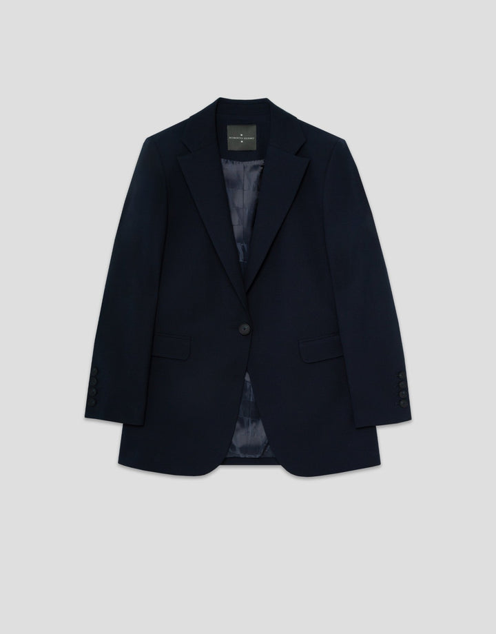 General | Midnight blue one button blazer by Spanish designer Roberto Verino