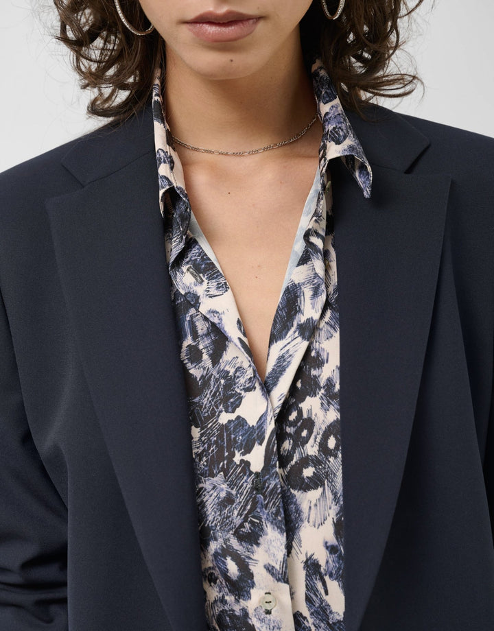 General | Midnight blue one button blazer by Spanish designer Roberto Verino