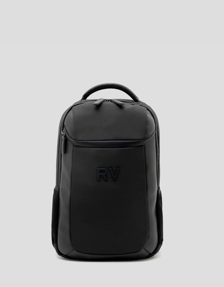 Handbags | Mim nylon and black leather backpack by Spanish designer Roberto Verino