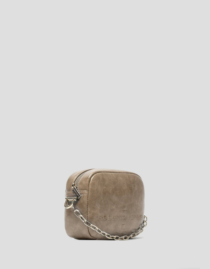 Handbags | Mink Bazin crossbody bag by Spanish designer Roberto Verino