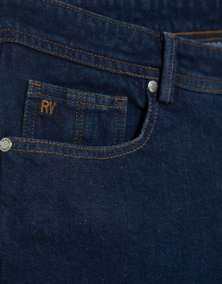 Pants | Navy blue slim fit jeans by Spanish designer Roberto Verino