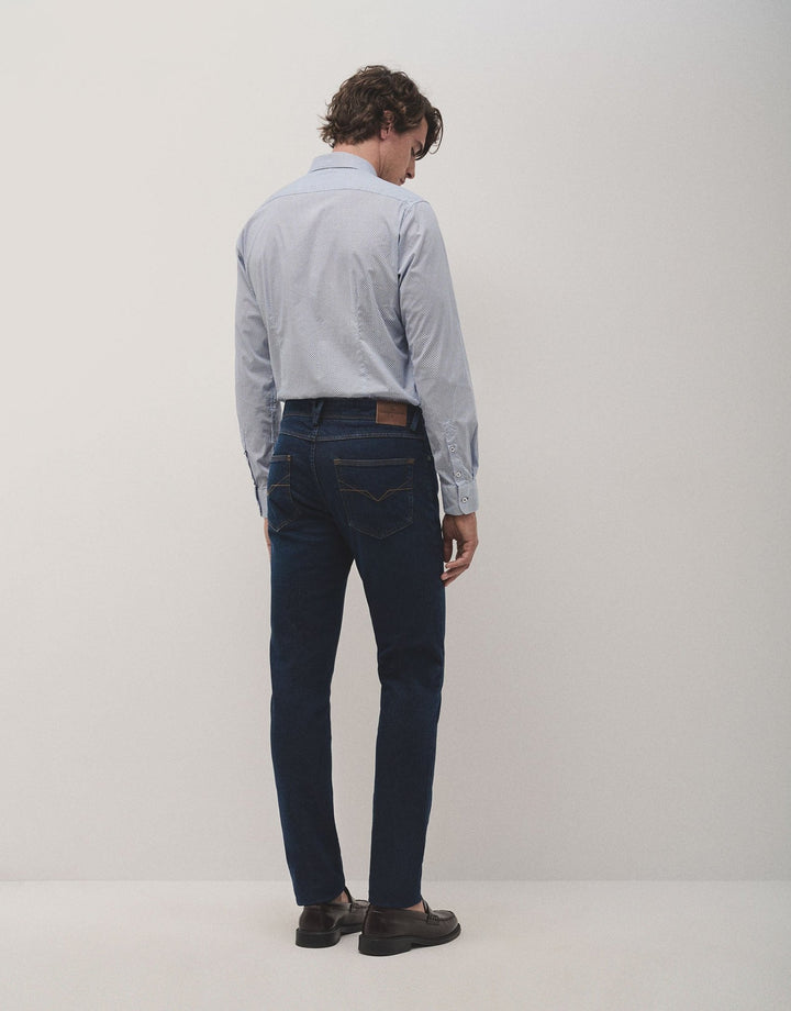 Pants | Navy blue slim fit jeans by Spanish designer Roberto Verino