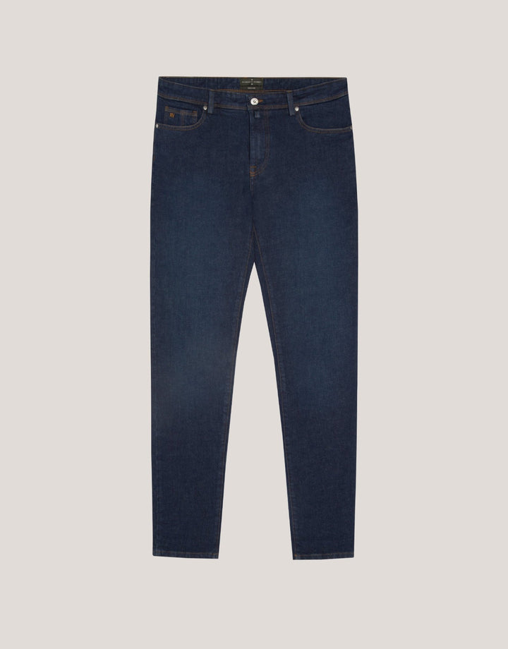 Pants | Navy blue slim fit jeans by Spanish designer Roberto Verino