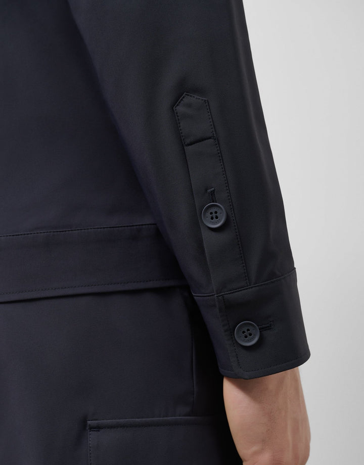 Outerwear | Navy blue technical overshirt by Spanish designer Roberto Verino
