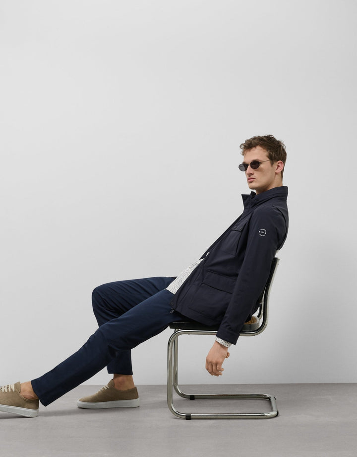 Outerwear | Navy four pocket parka by Spanish designer Roberto Verino