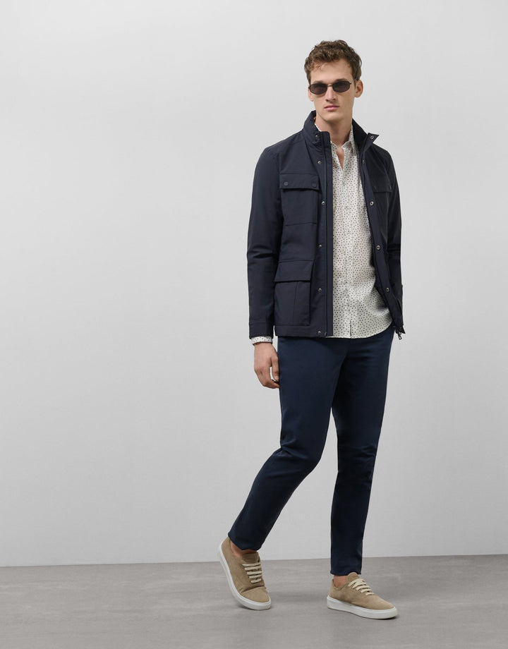Outerwear | Navy four pocket parka by Spanish designer Roberto Verino