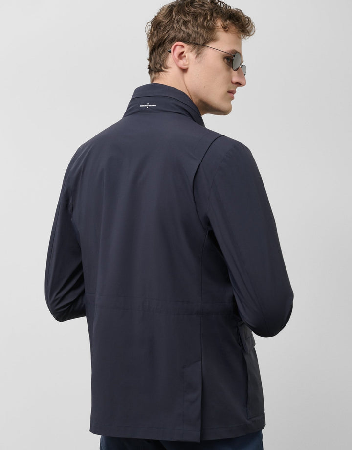 Outerwear | Navy four pocket parka by Spanish designer Roberto Verino