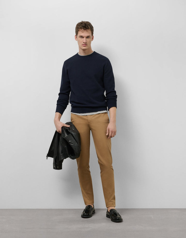 Pants | Navy structured sweater by Spanish designer Roberto Verino