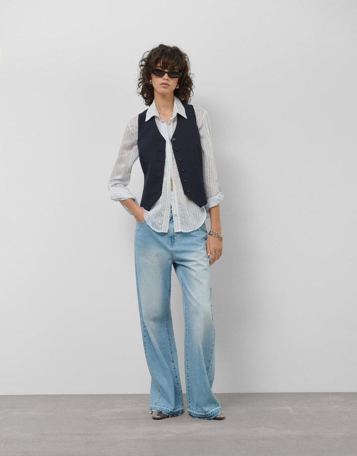 General | Night blue men's tailored vest by Spanish designer Roberto Verino