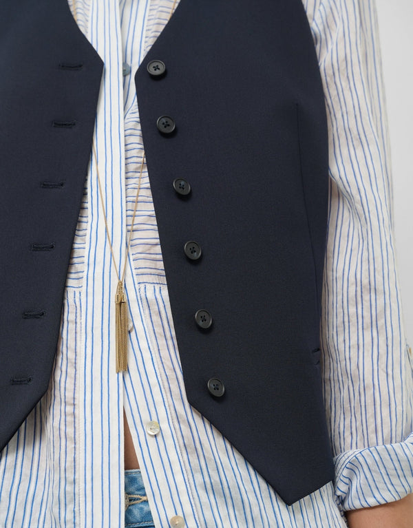 General | Night blue men's tailored vest by Spanish designer Roberto Verino