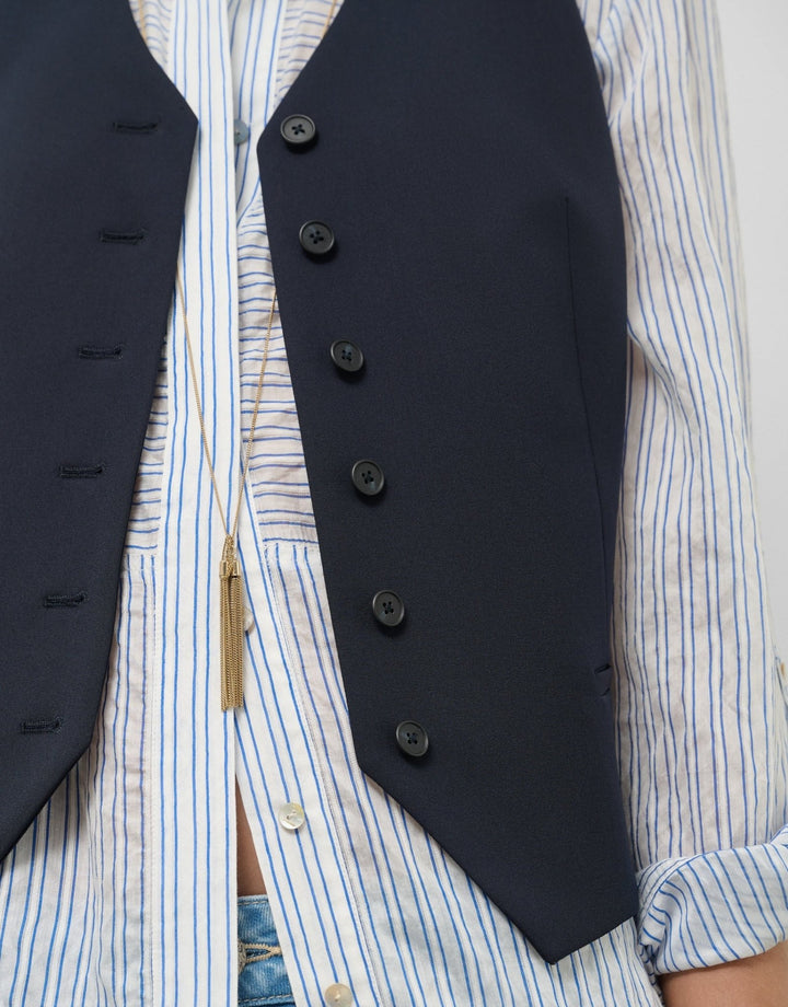 General | Night blue men's tailored vest by Spanish designer Roberto Verino