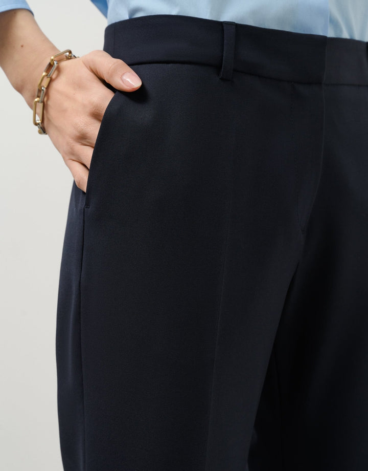 Pants | Night blue straight trousers by Spanish designer Roberto Verino