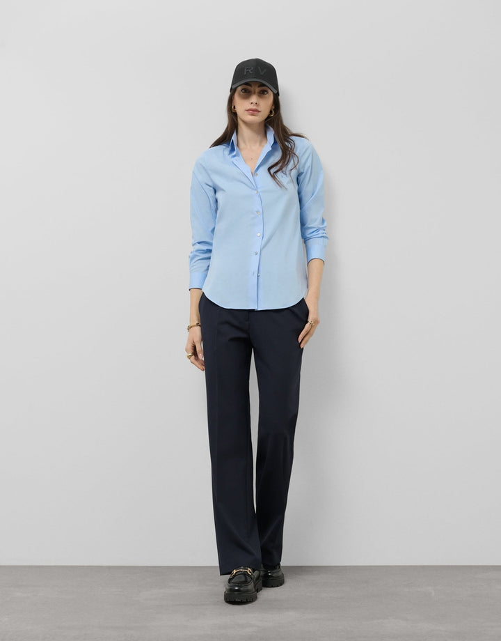 Pants | Night blue straight trousers by Spanish designer Roberto Verino